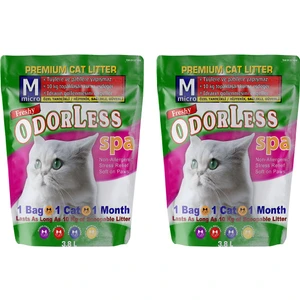 ODORLESS MICRO Kedi Kumu 2 Aylık Ekonomik Set (2 adet 3,8 L paket)