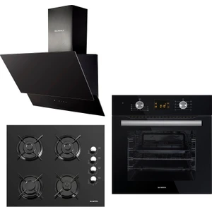 Black Optimus 3'lü Ankastre Set (A6SF2 DDT Siyah Ankastre Fırın + 40TAHDF Siyah Ankastre Ocak + 835 Siyah Davlumbaz)