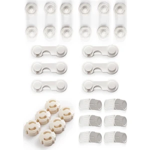 Ideal Baby 6'şar Adet Mini Çok Amaçlı Kilit + Kapak Kilidi + Priz Kapağı +  Köşe Kilidi