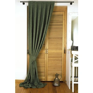 Fon Perde Keten Yeşil 1-2 Seyrek Pile 60 x 260  cm