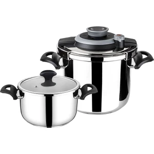 Powercook Siyah Düdüklü Tencere Seti 4 + 7 lt