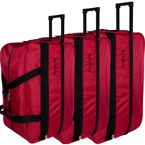 Tekerlekli Genişleyebilir 3'lü Set Seyahat Valizi Kırmızı