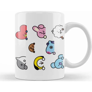 Baskı Dükkanı Bt21 Bts Kupa Bardak Porselen