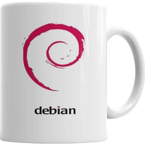 Baskı Dükkanı Debian Kupa Bardak Porselen