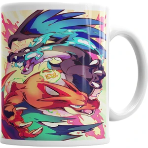 Baskı Dükkanı Pokemon Charizard Mega Evo Kupa Bardak Porselen