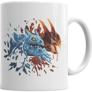 Baskı Dükkanı Dota 2 Jakiro Fire and Ice Kupa Bardak Porselen