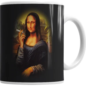 Baskı Dükkanı Mona Lisa Cigarette Kupa Bardak Porselen