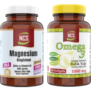 Magnezyum Bisglisinat 60 Tablet Çinko Folik Asit + Omega 3 Balık Yağı 60 Yumuşak Kapsül