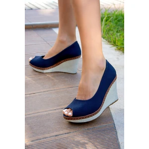 Fox Shoes Lacivert Kadın Dolgu 9674040305