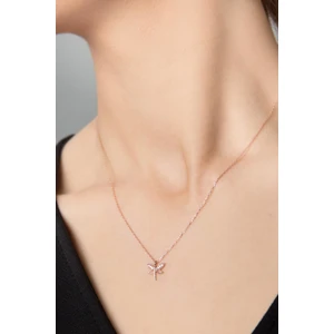 Elika Silver Yusufçuk Model Renkli Zirkon Taşlı  925 Ayar Gümüş Kolye