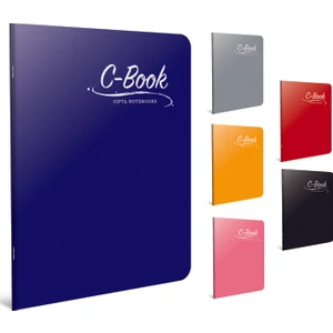 C Book Tel Dikiş PP Kapak Defter A5 100 Yaprak Kareli 6'lı
