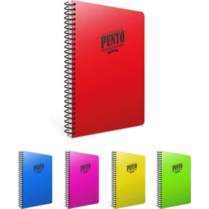 Punto Sipralli PP Kapak A5 80 Yaprak Kareli Defter 5'li
