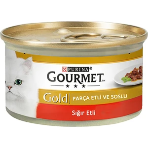 Gourmet Gold Sığır Etli  Parça Etli Soslu 85 gr 24 Lü Kedi Konservesi Avantaj Paketi