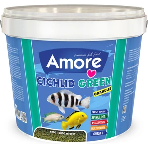 Cichlid Green Granules 3 kg Malawi Amerikan Tanganyika Ciklet Bitkisel Kova Balık Yemi