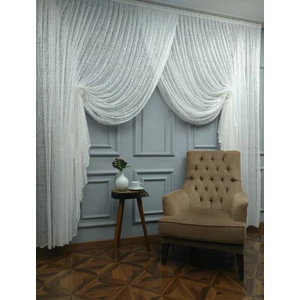 Esse Home Spor Desen Dantel Tül Ve Kruvaze Perde 200 x 260 Kravuze 1/4