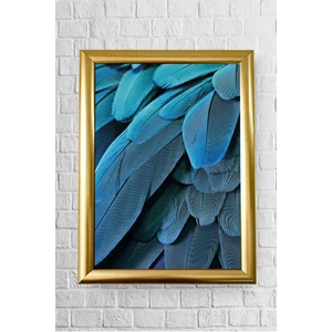 Lyn Home Mavi Tüy Desen Çerçeveli Poster Tablo 23.5 x 33,5 cm