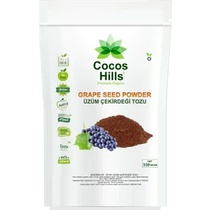 Cocos Hills Black Grape Seed Powder Siyah Üzüm Çekirdeği Tozu 330 gram