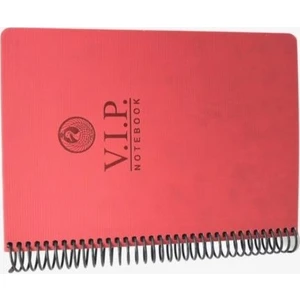 1081 V.i.p. Sert Kapak A4 Çizgili Defter Kırmızı