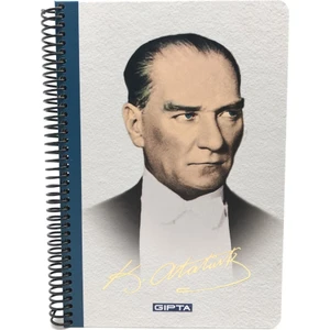 2654 M.K. Atatürk Açık Renk Kareli A4 Sipralli 100 Yap. Defter