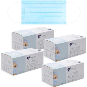 Melantis Medikal Telli 3 Katlı Cerrahi Maske 50 Adet 4 Kutu Mavi