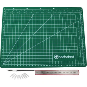 A3 Hobi Kesim Matı Seti Çift Taraflı Cutting Mat Set 45 x 30 cm Yeşil