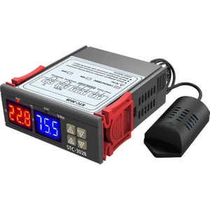 STC-3028 Dijital Sıcaklık Nem Ölçer 110-220V 10A Termostat Çift Ekran Termometre