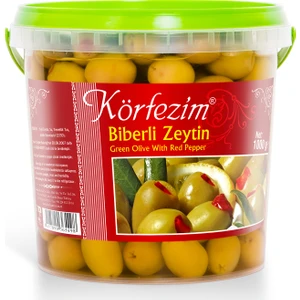Korfezim Biber Dolgulu Yeşil Zeytin 1 Kg