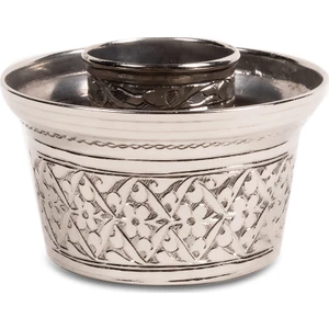 Papatya İşlemeli El Yapımı Nikelajlı Bakır Ehlikeyf 2'li Set