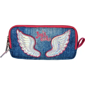 Joy's Cool Denim Kanatlı Çift Bölmeli Kalem Çantası - Kız Çocuk