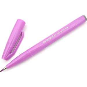 Fude Touch Sign Brush Pen Fırça Uçlu Çizim Kalemi Pembe Mor