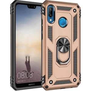 Huawei P20 Lite Kılıf Military Armor Yüzüklü Standlı Zırh Tank Darbe Emici Vega Kapak