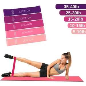 Latex 5 Farklı Dirençte Squat Bandı Pilates Aerobik Çalışma Lastiği 5'li Set