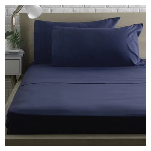 Stella Flavo Luxury Ranforce Tek Kişilik Lastikli Çarşaf Seti 120 x 200 + 30 cm Yastık Kılıflı Lacivert