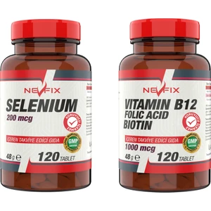 B12 Folic Acid & Biotin 120 Tablet + Selenyum 200 Mcg 120 Tablet
