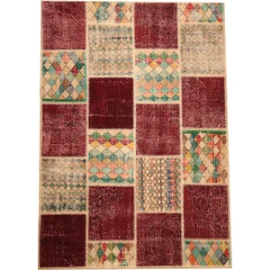 El Dokuma Patchwork Halı - Yün