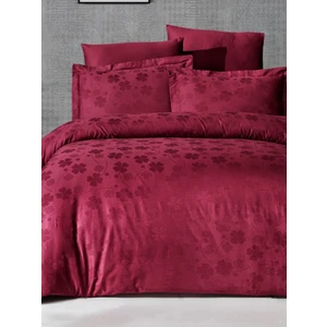 New Bride Home Clover-Bordo Deluxe Saten Nevresim Takımı