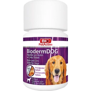 Bio Pet Active Bioderm Dog Biotin Çinko Takviyesi 75 Tablet