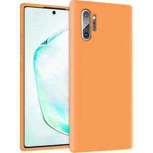 Kzy Samsung Galaxy Note 10 Plus İçi Kadife Soft Silikon Kılıf - Turuncu