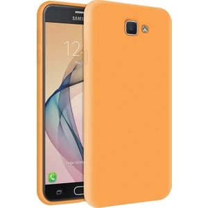 Kzy Samsung Galaxy J7 Prime İçi Kadife Soft Silikon Kılıf - Turuncu