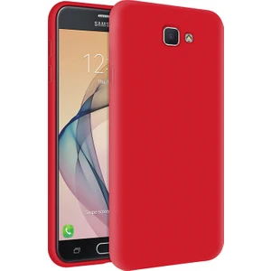 Kzy Samsung Galaxy J7 Prime İçi Kadife Soft Silikon Kılıf - Kırmızı