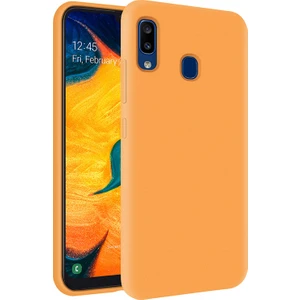 Kzy Samsung Galaxy A30 İçi Kadife Soft Silikon Kılıf - Turuncu