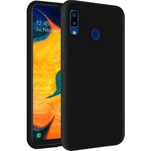 Kzy Samsung Galaxy A30 İçi Kadife Soft Silikon Kılıf - Siyah