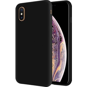 Kzy Apple iPhone Xs Max İçi Kadife Soft Silikon Kılıf - Siyah