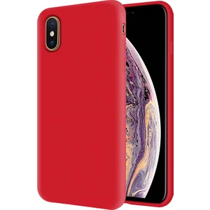 Kzy Apple iPhone Xs Max İçi Kadife Soft Silikon Kılıf - Kırmızı