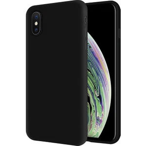 Kzy Apple iPhone Xs İçi Kadife Soft Silikon Kılıf - Siyah