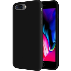 Kzy Apple iPhone 8 Plus İçi Kadife Soft Silikon Kılıf - Siyah