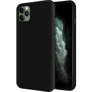 Kzy Apple iPhone 11 Pro Max İçi Kadife Soft Silikon Kılıf - Siyah