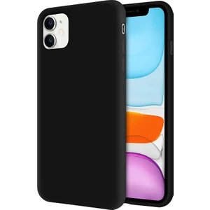 Kzy Apple iPhone 11 İçi Kadife Soft Silikon Kılıf - Siyah
