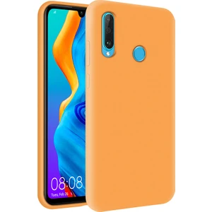 Kzy Huawei P30 Lite İçi Kadife Soft Silikon Kılıf - Turuncu