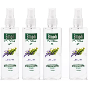 Gliserinli Kolonya Lavanta 4 Adet 200 ml Sprey